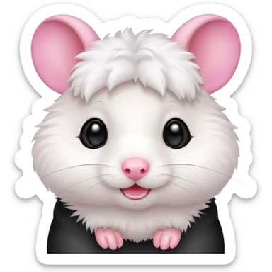 White pretty hamster emoji sticker
