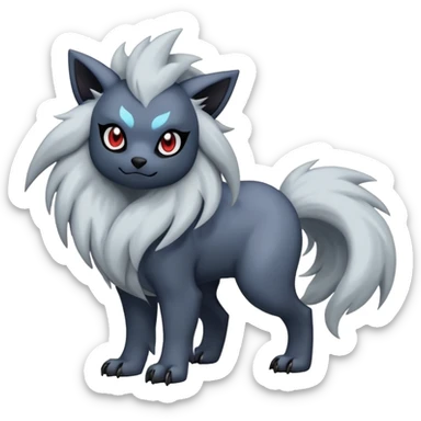Absol-Zorua-Fakémon-hybrid-creature (full body)  sticker