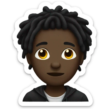 black dark boy with dreads  sticker