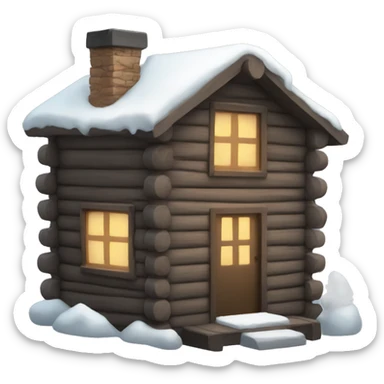 winter cabin sticker