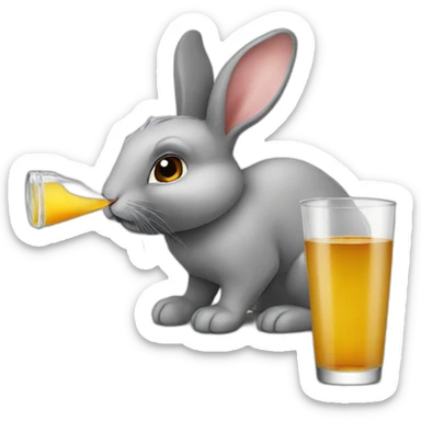 rabbits-drinking sticker