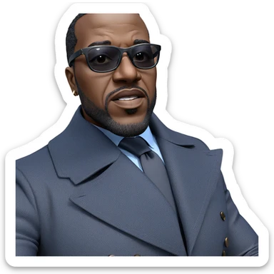 stylish dark-skinned man portrait sticker