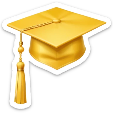 yellow graduation cap with a single tassel sticker