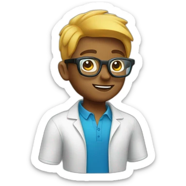 A boy with cooling glass vibe sticker