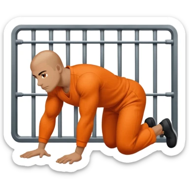 Prisoner doing pushups in jail sticker