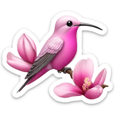 Kolibri magnolia pink sticker