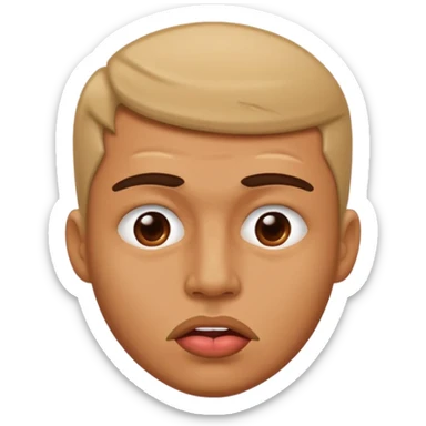 A man crushing his lips together sticker