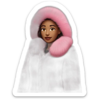 Pink Faux Fur Coat sticker