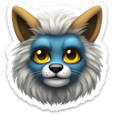 Colorful cute edgy badass anthropomorphic furry  sticker