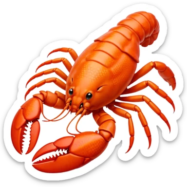 plump crayfish with a pellet in its claw sticker