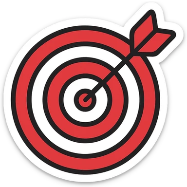 Add a dart in the bullseye of the target. Keep the style consistent with the original image and maintain the transparent background. sticker