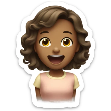 Little Girl with brunette hair singing sticker