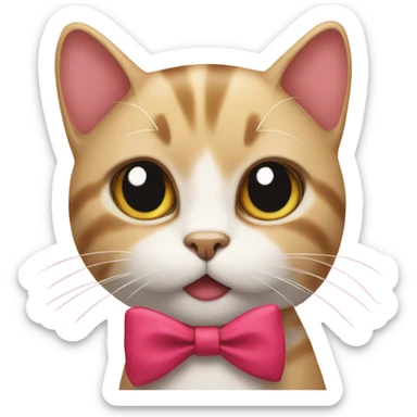 a cat witha bow sticker