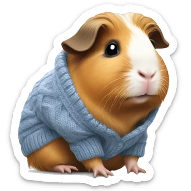 Guinea pig wearing a sweater sticker