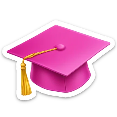 Pink graduation cap sticker