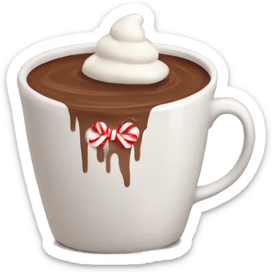 hot chocolate in a christmas mug sticker