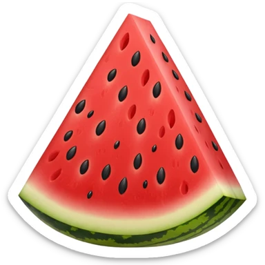 watermelon slice with yellow flesh and black seeds, simple and clear sticker