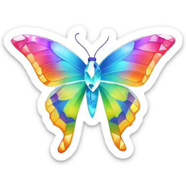 One Rainbow-Diamond-Gem-Butterfly-Crystal-Fly sticker