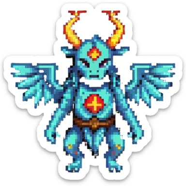 Legendary member badge with mythical creature and special power symbols sticker