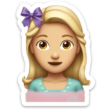 girl with bow sticker