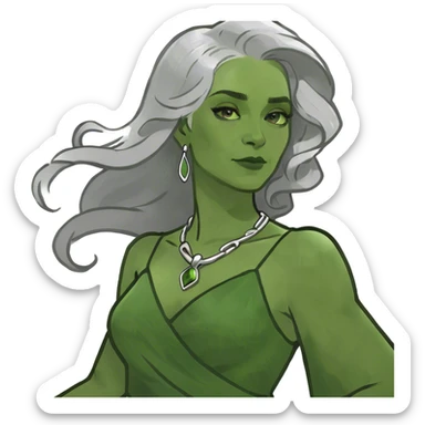 Silver haired woman sticker