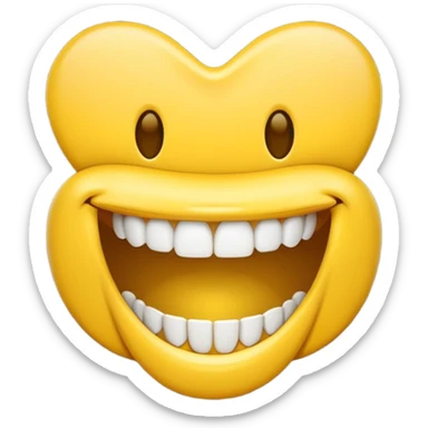 Emoji sonriente con brackes en los dientes dentro de la boca  sticker