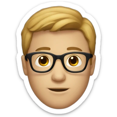 white-male-brown-hair-black-round-glasses sticker