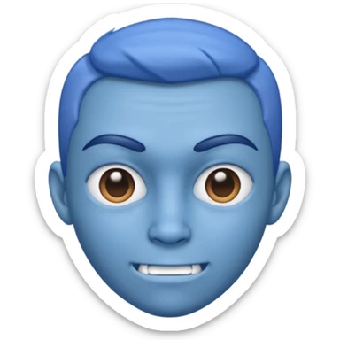 A blue gigachad doung mewing  sticker