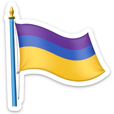 Bandera color azul amarillo morado y verde, seccionada en 4 sticker