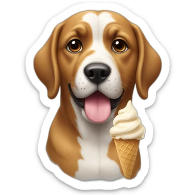 Ice-cream crossed with a dog sticker