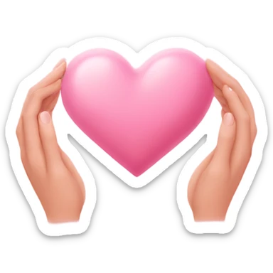 Lovers with heart pink pastel in hands sticker