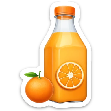 Orange juice bottle sticker
