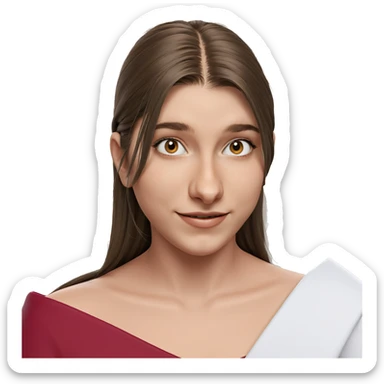 smiling girl with long hair sticker