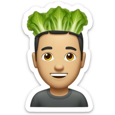 man with letuce on the head sticker