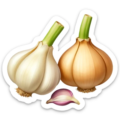 two garlic 45 degrees sticker