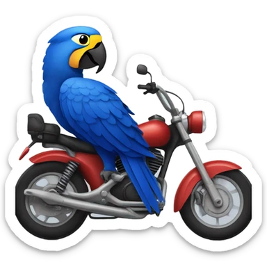 Hyacinth Macaw on motorcycle sticker