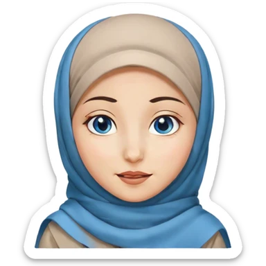 Turkish beautiful finish Konya girl blue eyes with hijab and islamic dress she’s Winking Face sticker