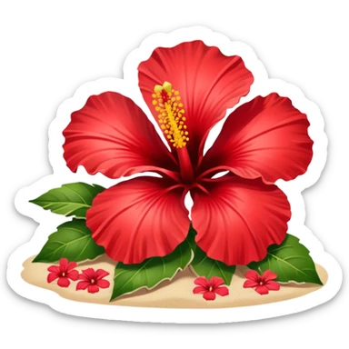 Hibiscus beach emoji  sticker