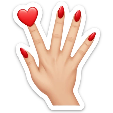 Middle finger with heart sticker