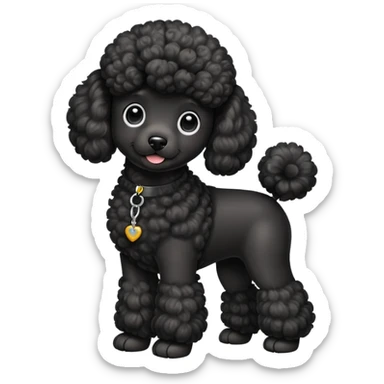 Black poodle sticker