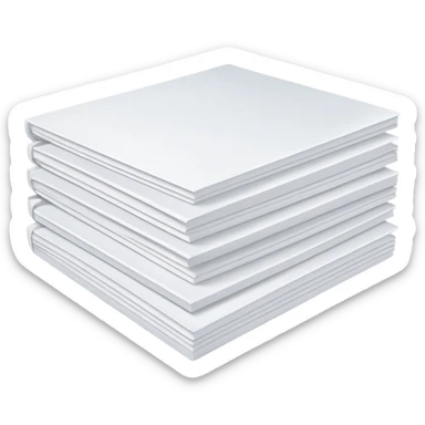 compact stack of clean white A4 sheets, squared edges, one corner slightly curled to suggest flexibility, thick even pile, slightly shadowed between layers, crisp unused office sheets, no wrapper, label, or extras, soft lighting, subtle shadows, emoji scale sticker