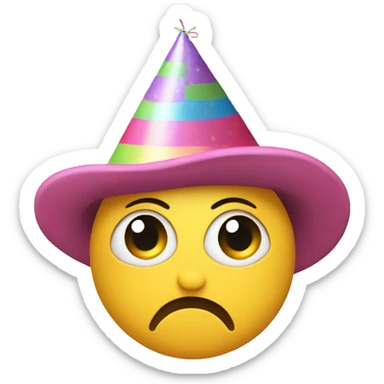 Unimpressed birthday smiley neutral face birthay hat sticker