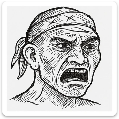 wojak meme style illustration of a guane deme character, expressive face, simple background sticker