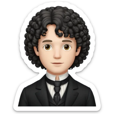 victorian man with curly wig sticker
