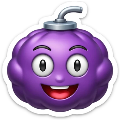 emoji de bomba con chispa morada sticker