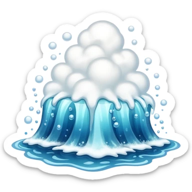 An ocean at a rolling boil with a lot of bubbles errupting from it sticker