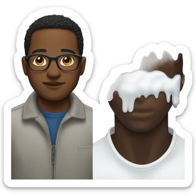 black man next to white stuff sticker