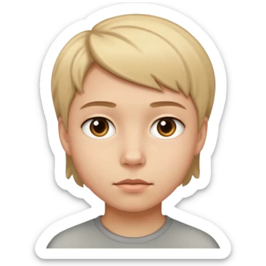 adolescent au visage impassible. Cheveux courts sticker