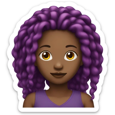 Black girl with purple locs  sticker