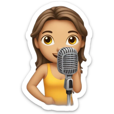 girl sing song in microphone sticker